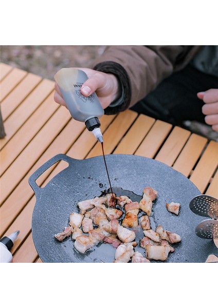 4 Adet Açık Hava Taşınabilir Yağ Şişeleri Kamp Baharatı Bükülmüş Üst Kapaklı Mühürlü Piknik Barbekü Kabı (Yurt Dışından)