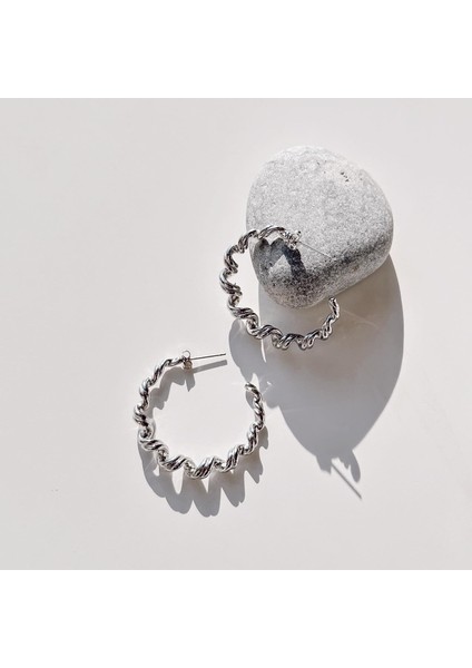 Heak Grey Steel Earring | Çelik Küpe