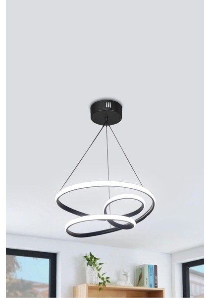 Modern Sarkıt Galaksi Siyah Kasa Beyaz Işık LED Avize fiyatları