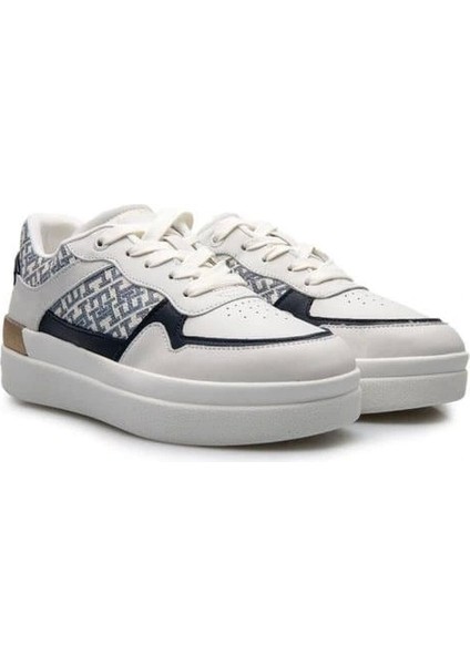 Kadın Beyaz Monogram Logolu Sneaker