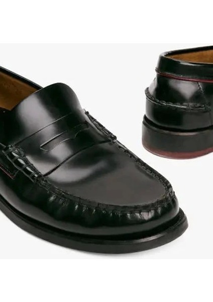 Tommy Jeans Erkek Siyah Deri Loafer Ayakkabı