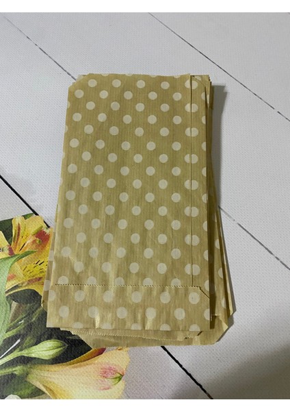 Kraft Puantiye Desenli 11 x 20 cm 20 Adet Kese Kağıdı