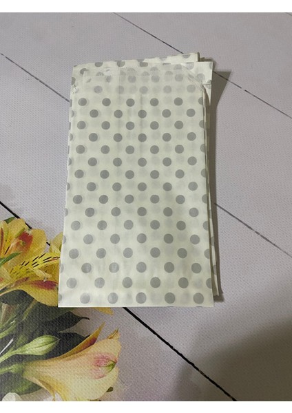 Kese Kağıdı 11 x 20 cm Gri Puantiye 20 Adet