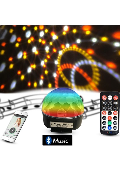 Bluetooth Sd Aux USB LED Disko Lamba Topu Speaker (4767) - EMY1952-7670