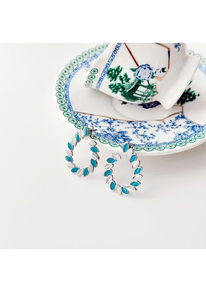 Cleopatra Grey Steel Earring | Çelik Küpe