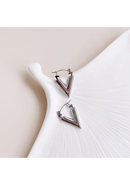 Pointu Grey Steel Earring