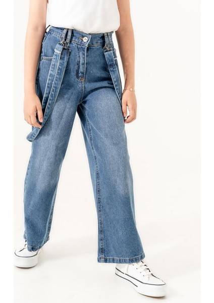 Kız Çocuk Askı Detaylı Kot Pantolon G2167 fiyatları