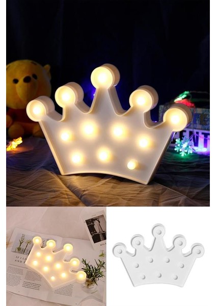 3D Dekoratif Pilli Kraliçe Tacı Model LED Masa ve Gece Lambası (4767) - EMY6952-3379