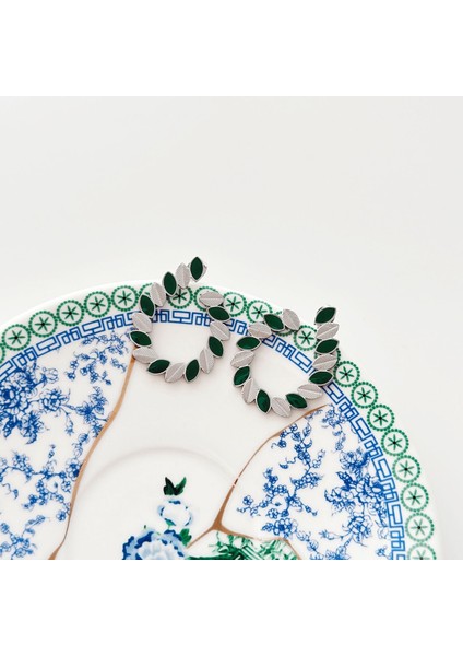 Leafs Grey Steel Earring | Çelik Küpe fiyatları