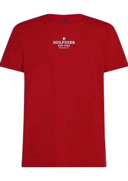 Tommy Hilfiger Logolu Erkek Kırmızı T-Shirt