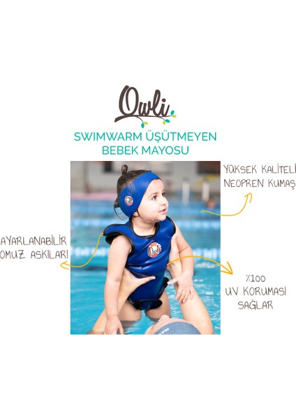 Swimwarm Üşütmeyen Bebek Mayosu Mavi