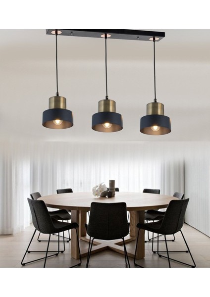 TT031-3S-SY-ESK Mat Siyah-Eskitme 3 Lü Sıralı Avize