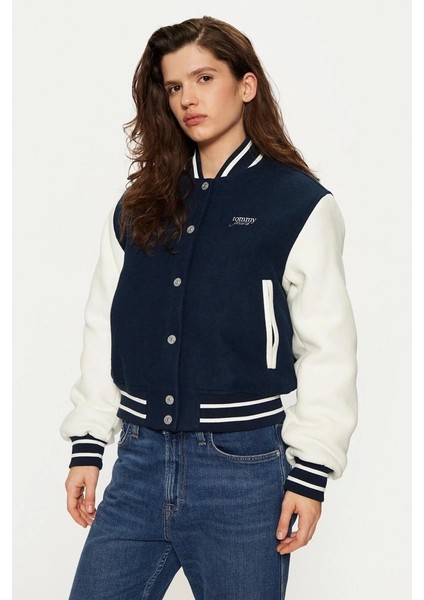 Tommy Jeans Kadın Lacivert Regular Fit Bomber Ceket fiyatları