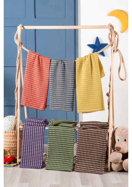 Bebek Waffle Pike Örtüsü 90X110 - Kahve