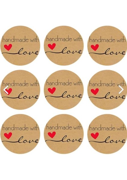 Handmade With Love Sticker Kahve