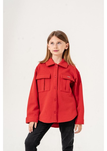 Kız Çocuk Cepli Gömlek G3135 modelleri