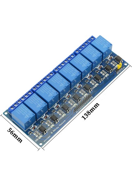 8 Kanal Dc 12V Röle Modül Ac 250V Dc 30V 10A Optokuplör Izolasyonlu Girişler Elektronik Anahtar Termostat Resiztans Motor Lamba Makine