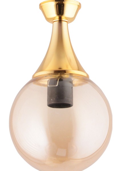 Minel Tekli Siyaha Gold Detaylı Glop Camlı Avize modelleri