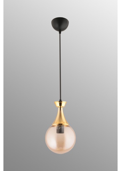 Minel Tekli Siyaha Gold Detaylı Glop Camlı Avize indirimleri