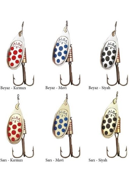 202 Döner Olta Kaşığı No: 0 Sarı / Mavi