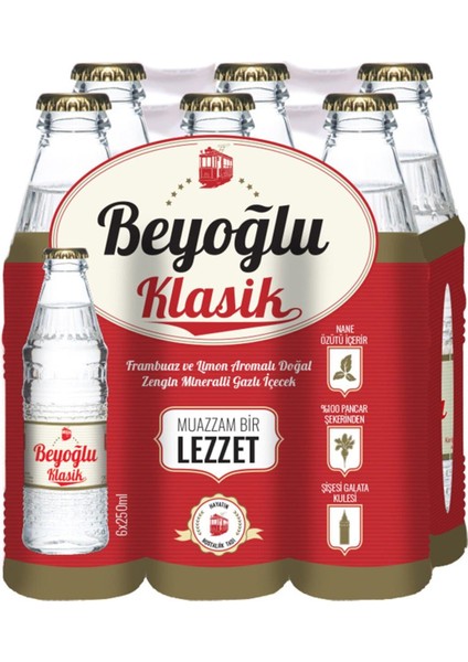 Gazozu Klasik Karışık Meyve Aromalı 250 ml x 6 Adet