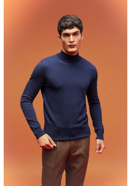 Regular Fit Yarım Balıkçı Yaka Basic Düz Triko Kazak A5282AX23AU fiyatları