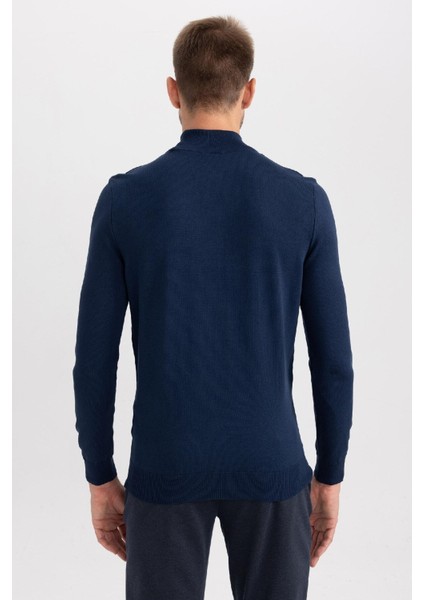 Regular Fit Yarım Balıkçı Yaka Basic Düz Triko Kazak A5282AX23AU