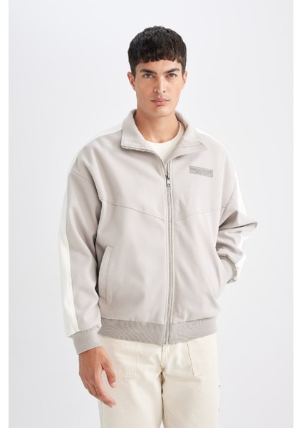 Regular Fit İnce Mont Ceket Dik Yaka Fermuarlı Cepli Mevsimlik Hafif C6214AX24AU