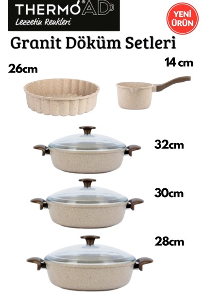 5'li Vizon Set (28-30-32 cm Karnıyarık Tenceresi-Tart Kalıbı-Sosluk&sütlük)