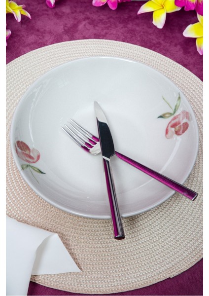 Ebrusu 2'Li Porselen Salata Tabağı Seti