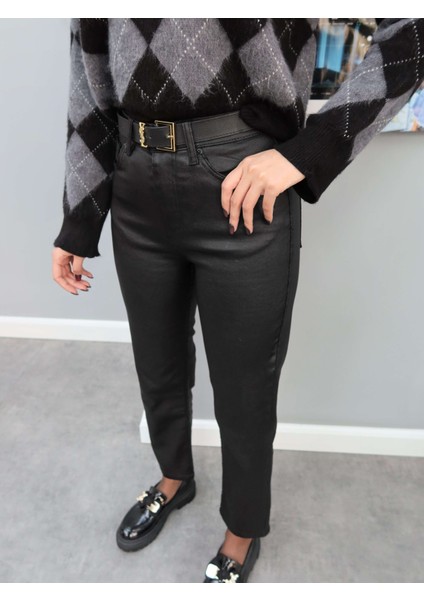 Kadın Mumlu Slim Fit Jean Kahverengi Pamuklu Düz Paça Desenli Model fiyatları