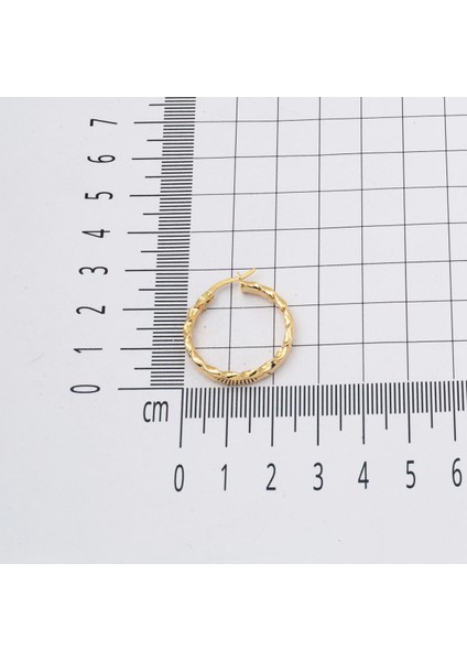 Burmalı 14 Ayar Altın Halka Küpe 3cm. fırsatları