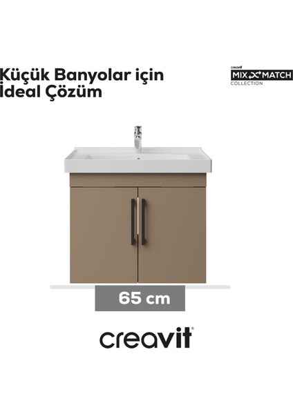 D20 65 cm Kapaklı Lavabo Dolabı Melamin Kapak