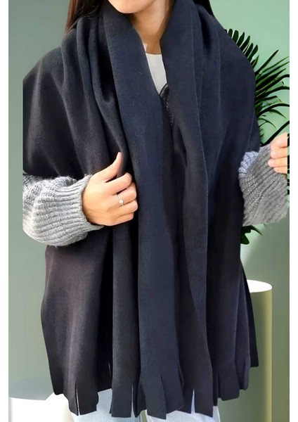 Kadın Kışlık Püsküllü Polar Şal 70 x 189