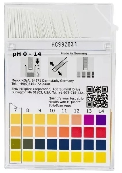 109535 Ph Kağıdı Ph 0 - 14 ph-Indikatör Şeriti Evrensel Indikatör Mcolorphast™ 100 Adet/Kutu fiyatları