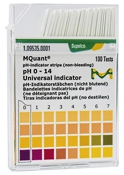 109535 Ph Kağıdı Ph 0 - 14 ph-Indikatör Şeriti Evrensel Indikatör Mcolorphast™ 100 Adet/Kutu indirimleri