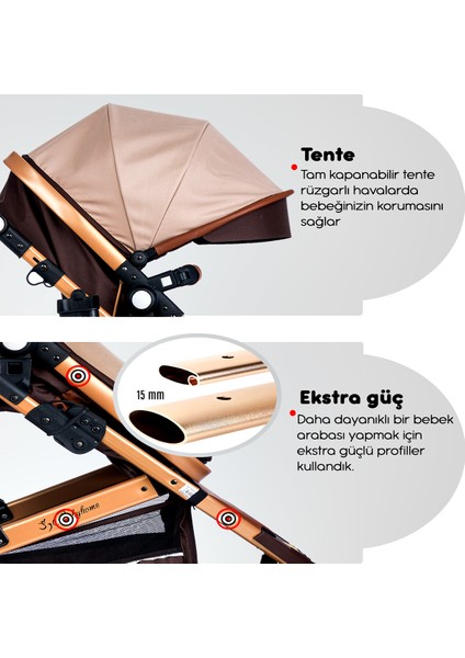 BH-945 Paris Amortisörlü Travel Sistem Bebek Arabası