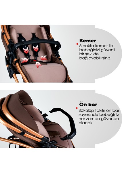 BH-945 Paris Amortisörlü Travel Sistem Bebek Arabası