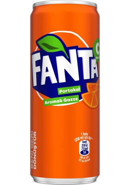 Portakal Aromalı Gazoz 250 ml x 24 Adet
