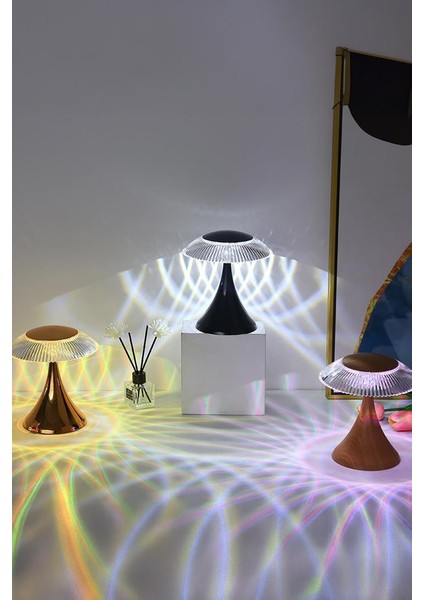 Lw-31 Wood Grain Abajur Karistal Elmas Masa Lambası Romantik Akrilik LED Gece Lambası