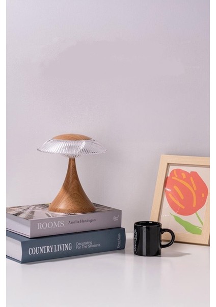 Lw-31 Wood Grain Abajur Karistal Elmas Masa Lambası Romantik Akrilik LED Gece Lambası