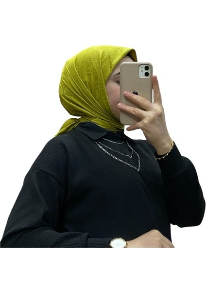 Jakarlı V Desenli Eşarp 1036