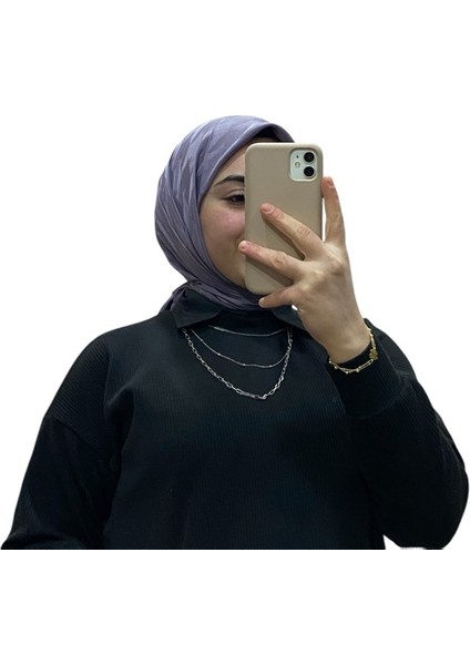 Jakarlı Kazayağı Desenli Eşarp 1039