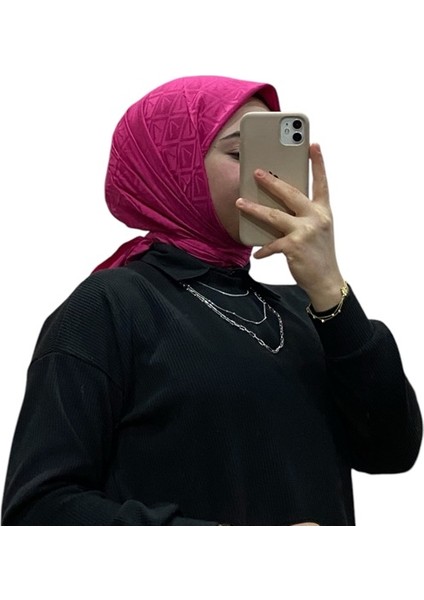 Jakarlı V Desenli Eşarp 1036