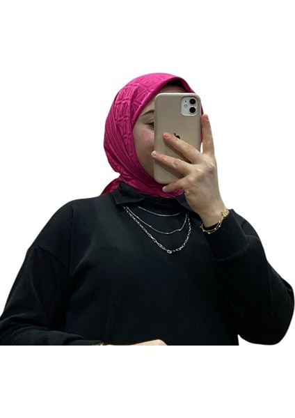 Jakarlı V Desenli Eşarp 1036