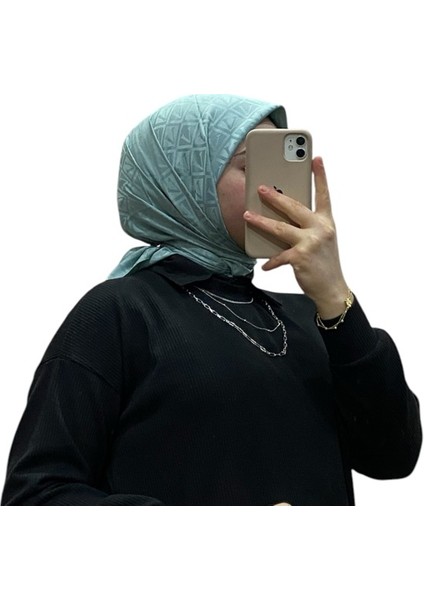 Jakarlı V Desenli Eşarp 1036