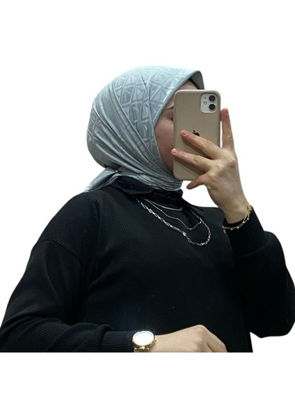 Jakarlı V Desenli Eşarp 1036