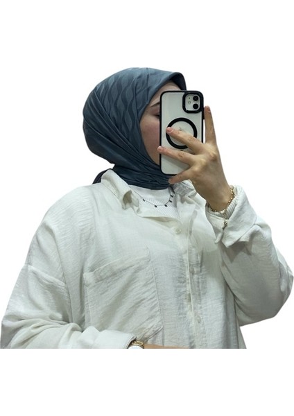 Jakarlı Su Yolu Desenli Eşarp 1034