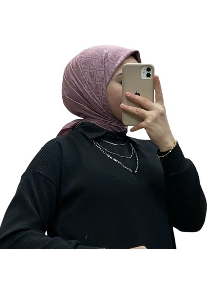 Jakarlı V Desenli Eşarp 1036