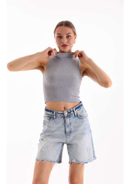 Kadın Likralı Kolsuz Crop Bluz fiyatları